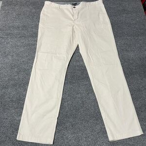 14th & Union Pants Mens 40x32 Beige Slim Fit Flat Front Chino Casual Lightweight